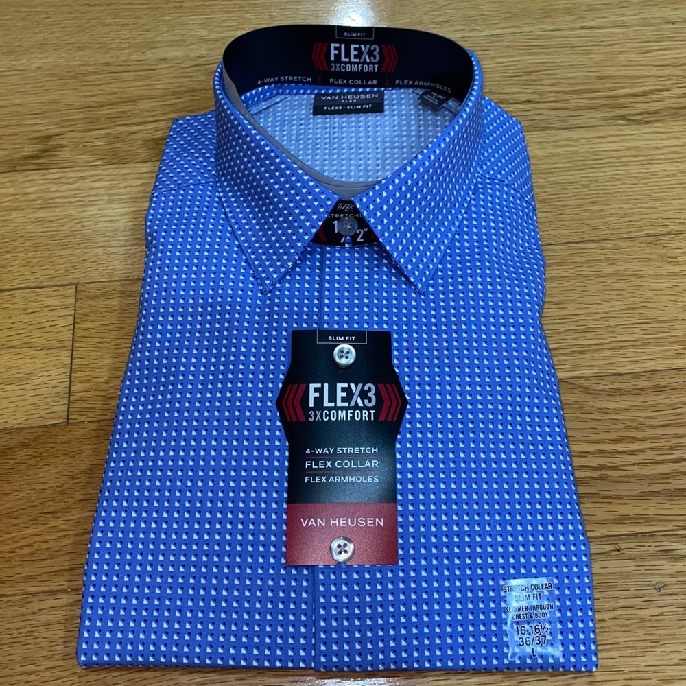 Van Heusen Flex3 Slim Fit Long Sleeve Shirt NWT